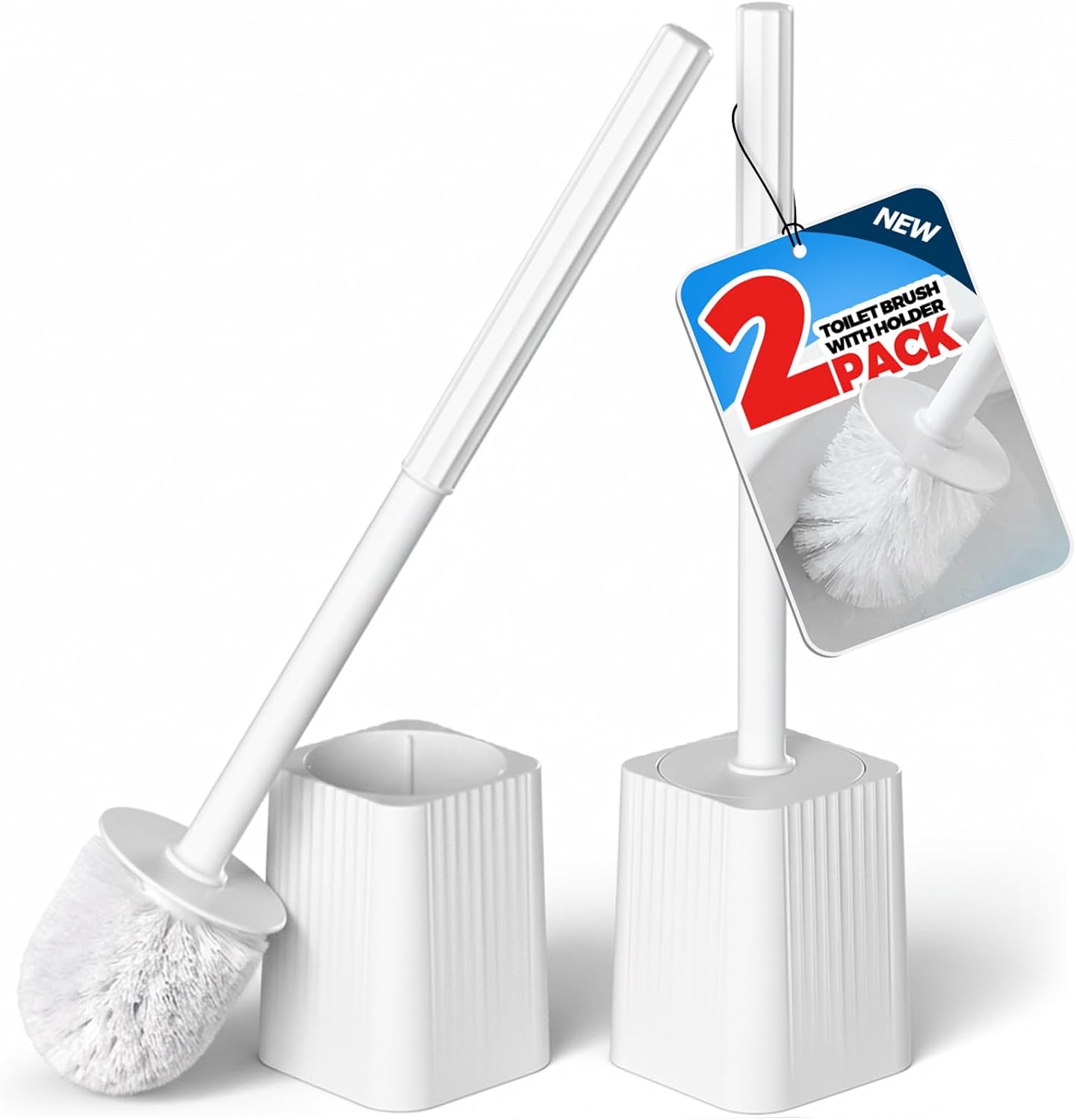 Home Bathroom Supplies - 2Pack Toilet Bowl Brush and Holder