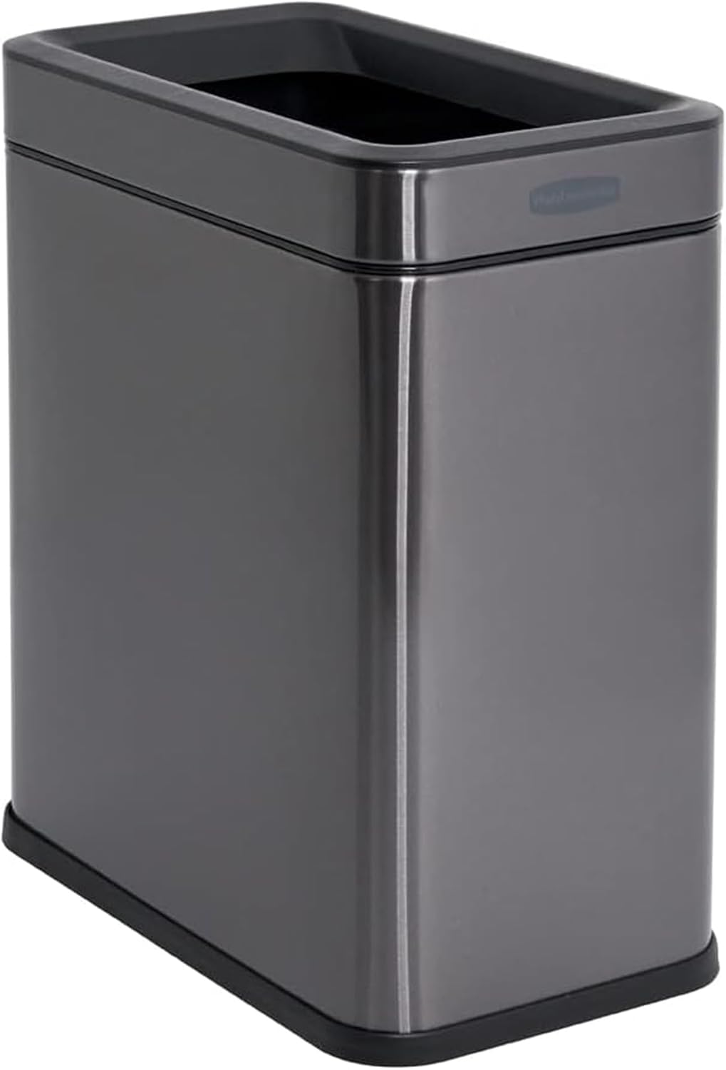 Home Design Bathroom - 2.6-Gallon Slim Stainless Steel Wastebasket for