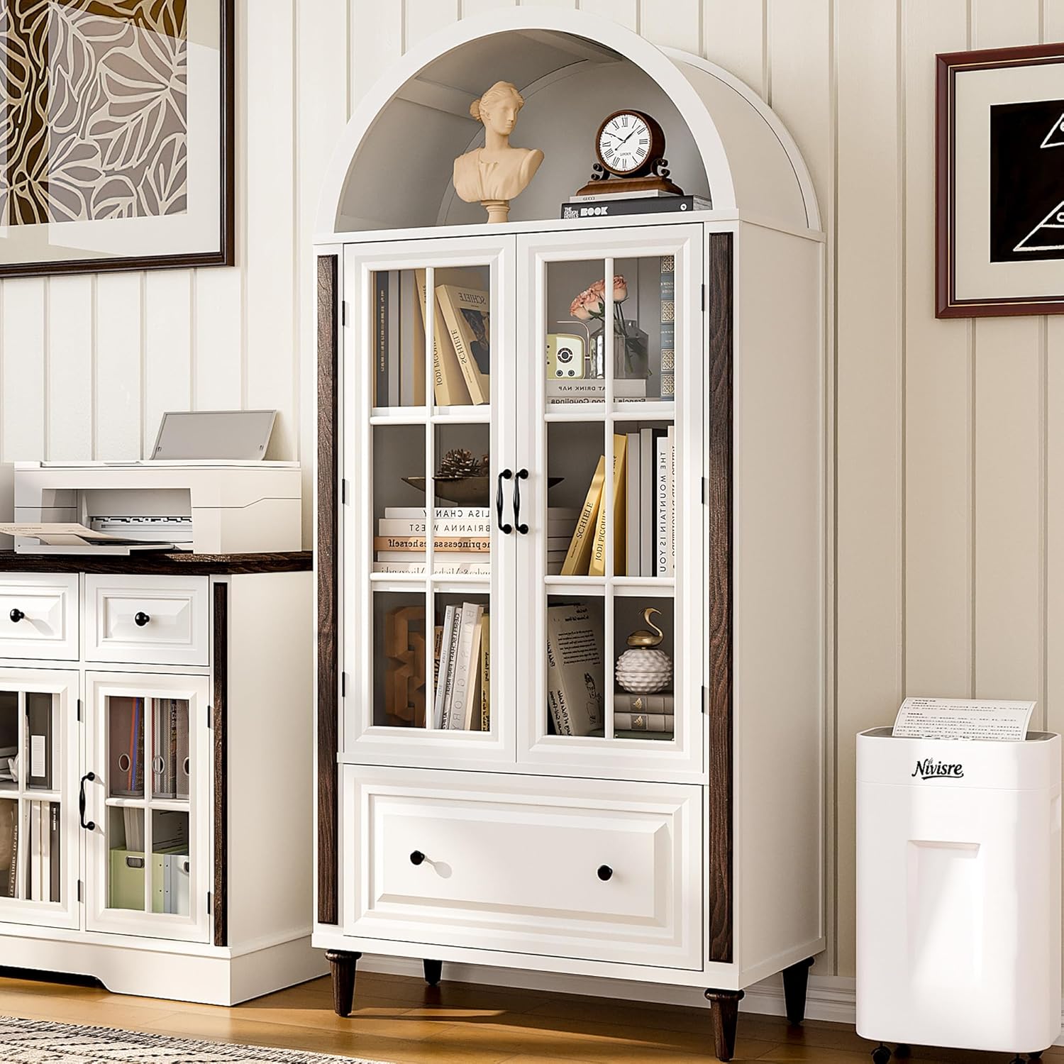 Home & Bathroom Building Products Pte Ltd Reviews - 71” Handcrafted Arched Bookcase, Filing Cabinet