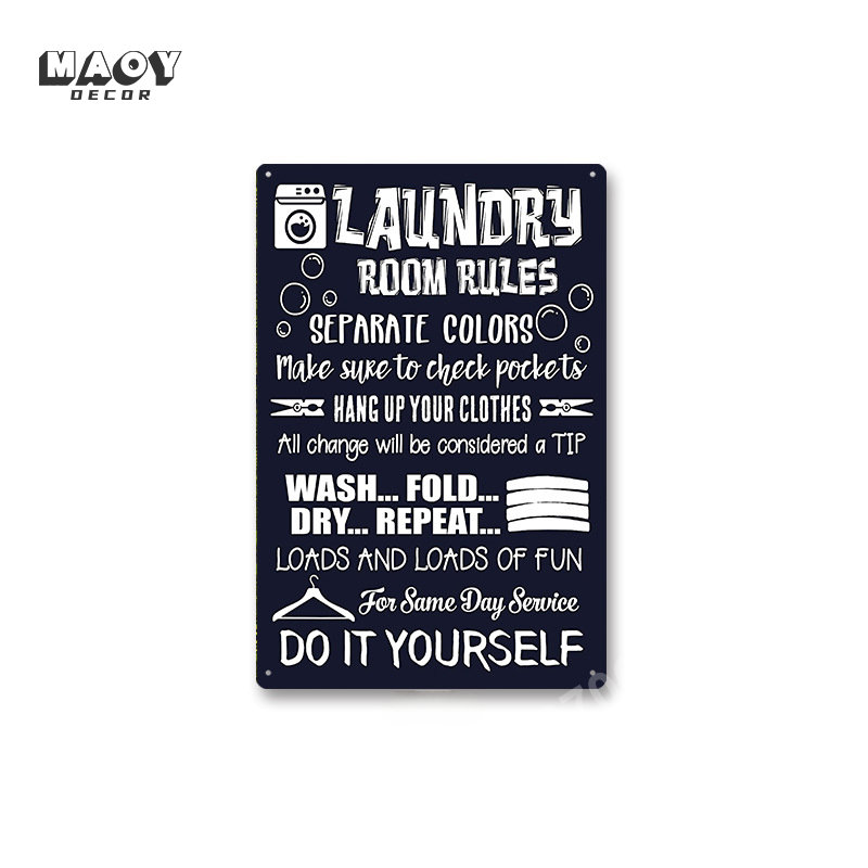 Slogan Metal Tin Sign Laundry  - Home Design Bathroom recension och pris
