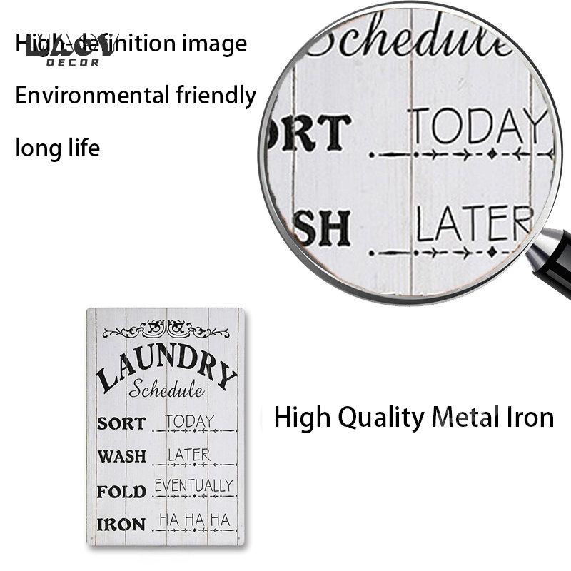 Slogan Metal Tin Sign Laundry  - Home Design Bathroom recension och pris