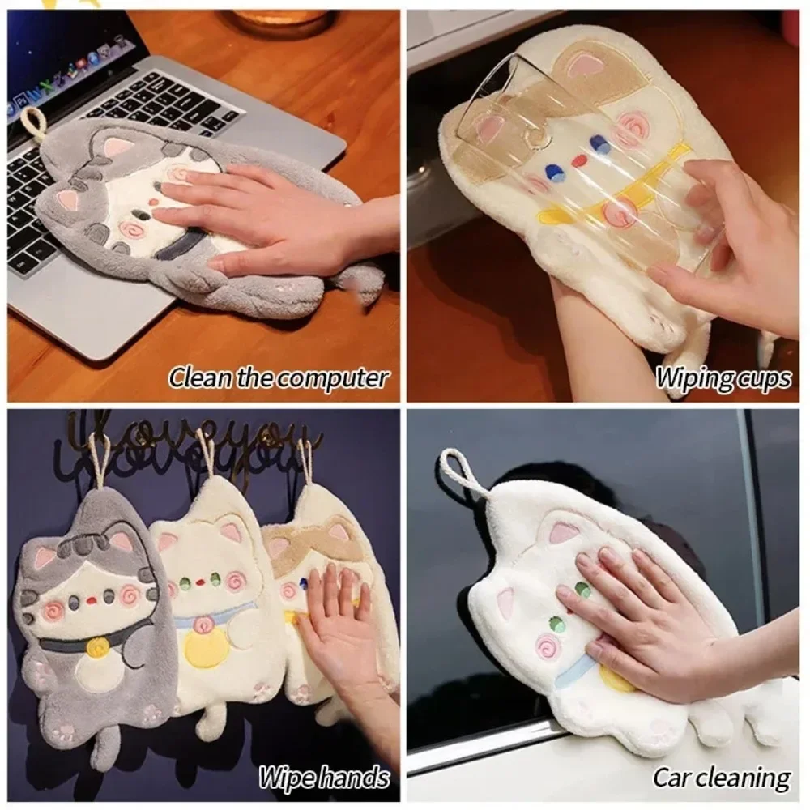Cute Cat Hand Towel Quick Dryi - Home Bathroom Supplies recension och pris