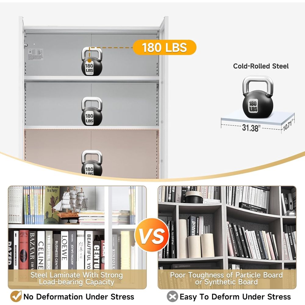 70.87 Tall Metal Bookshelf, 5- - Home & Bathroom Building Products Pte Ltd Reviews recension och pris