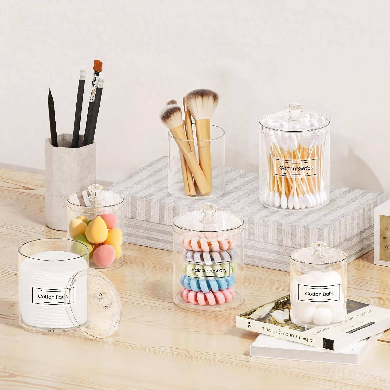 Acrylic Qtip Holder 6 Pack wit - Home Bathroom Decor recension och pris