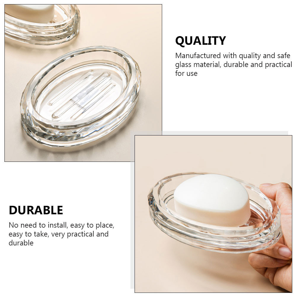 2Pcs Soap Box Transparent Glas - Home Bathroom Organizer recension och pris