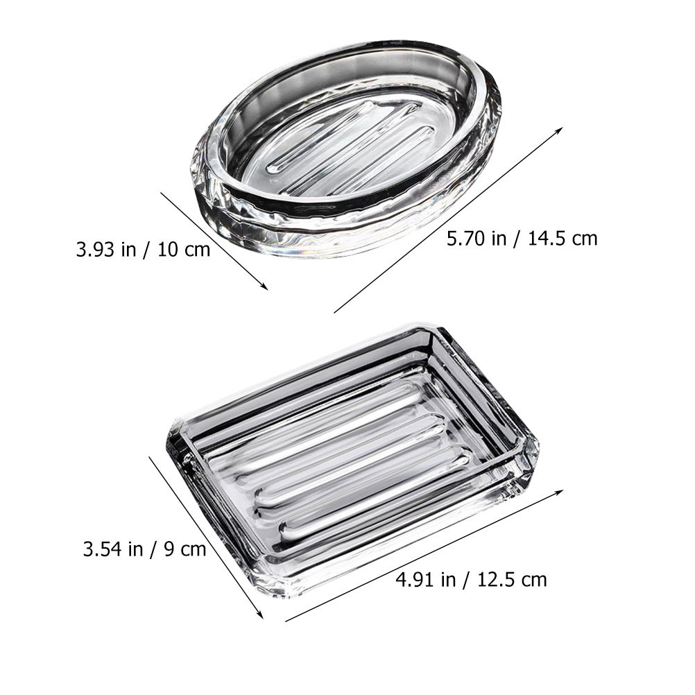 2Pcs Soap Box Transparent Glas - Home Bathroom Organizer recension och pris