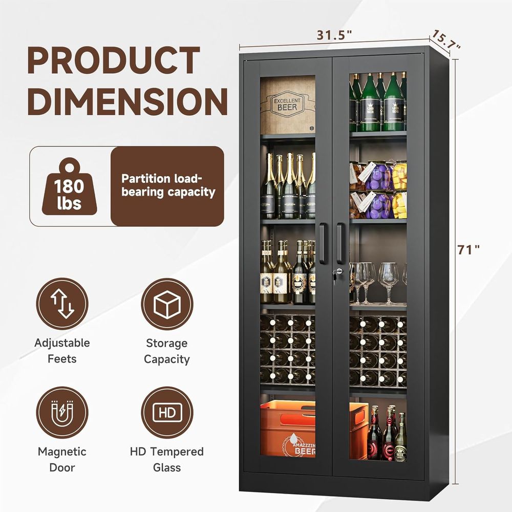 71 Metal Glass Display Cabinet - Home & Bathroom Building Products Pte Ltd Reviews recension och pris