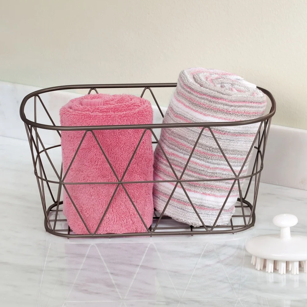 Bronze Steel Wire Storage Bask - Home Essentials Bathroom Organizer recension och pris