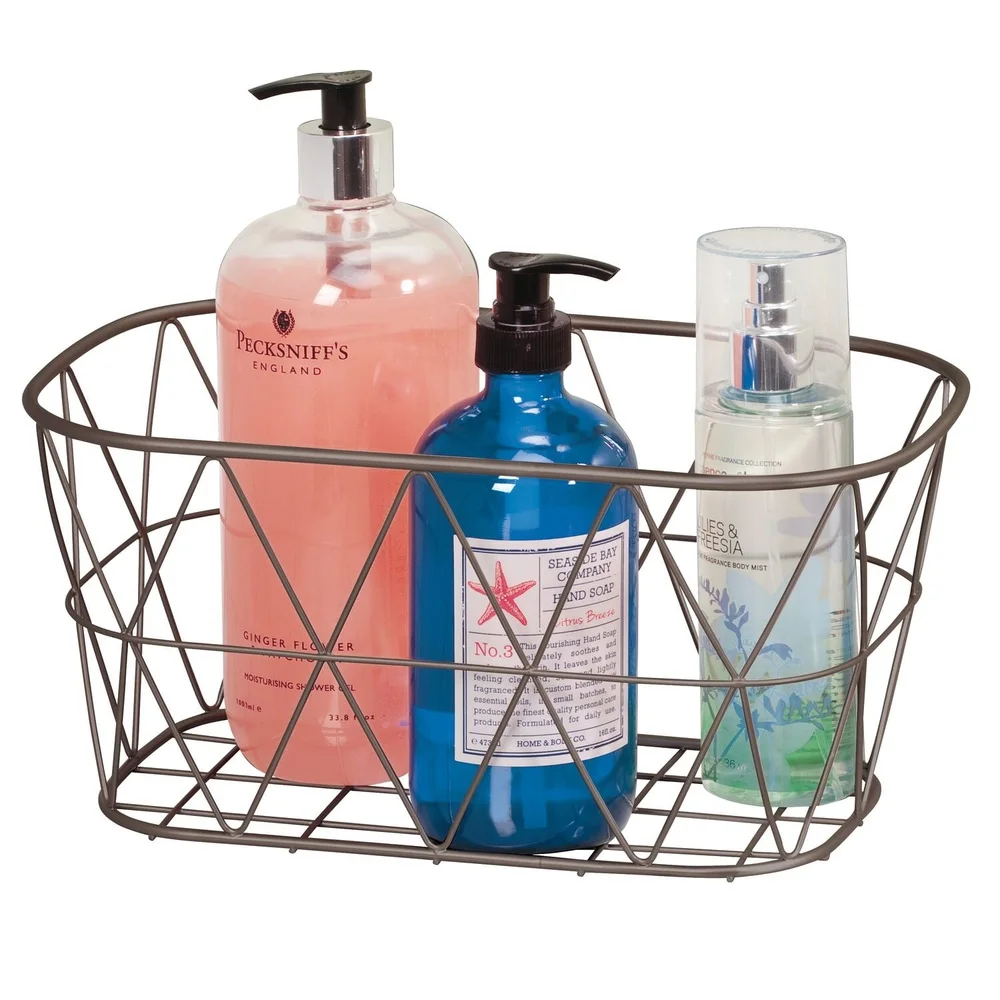 Bronze Steel Wire Storage Bask - Home Essentials Bathroom Organizer recension och pris