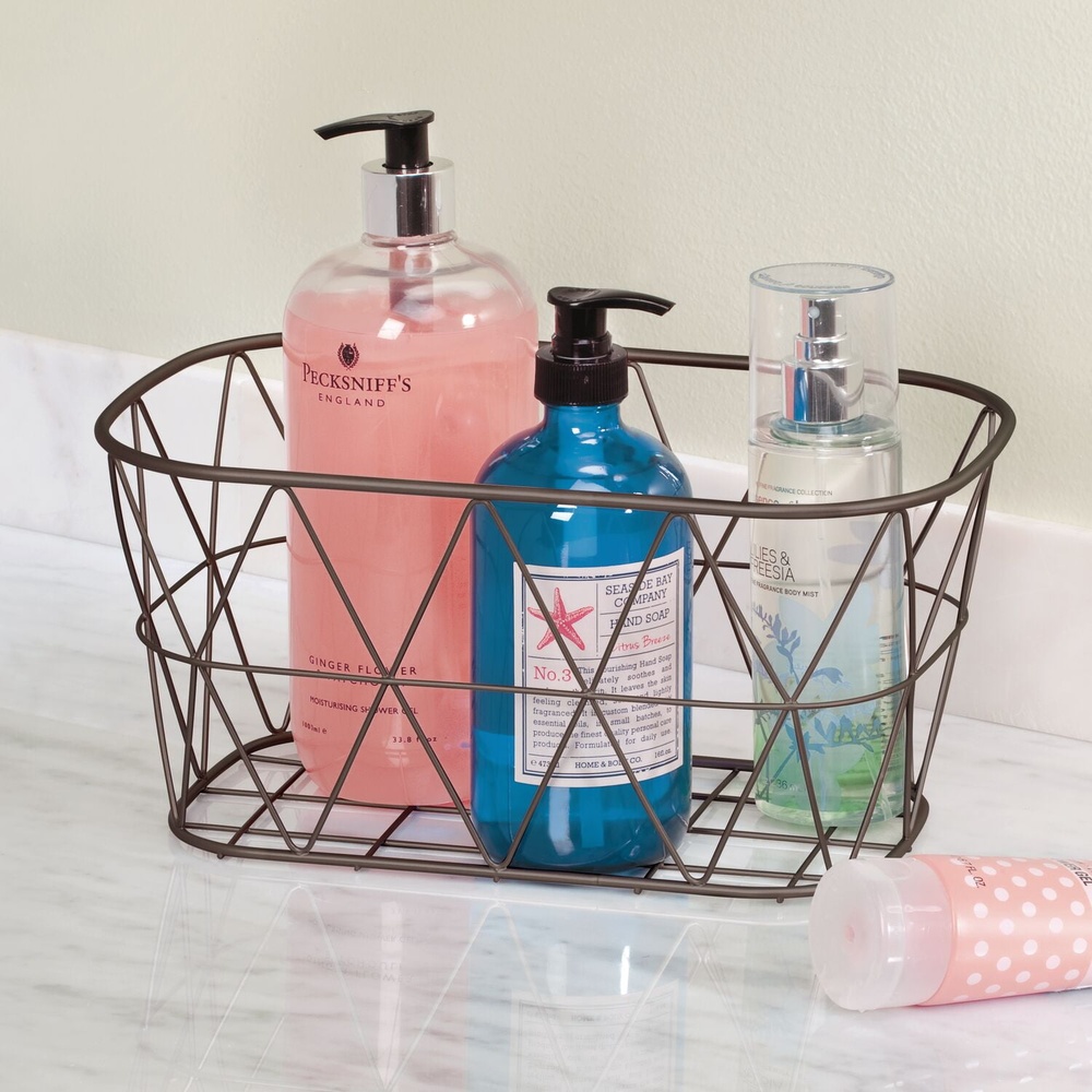 Bronze Steel Wire Storage Bask - Home Essentials Bathroom Organizer recension och pris