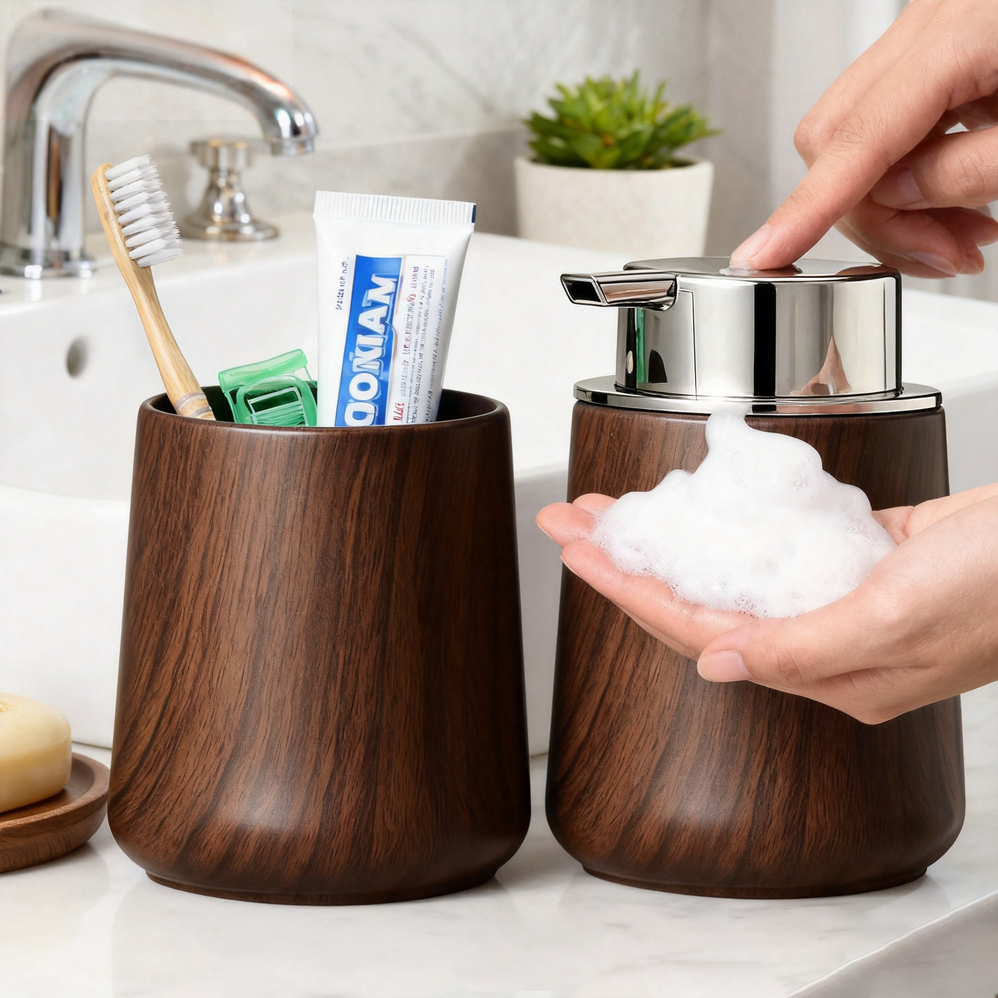 Elegant Hand Soap Dispenser an - Home Essentials Bathroom Organizer recension och pris