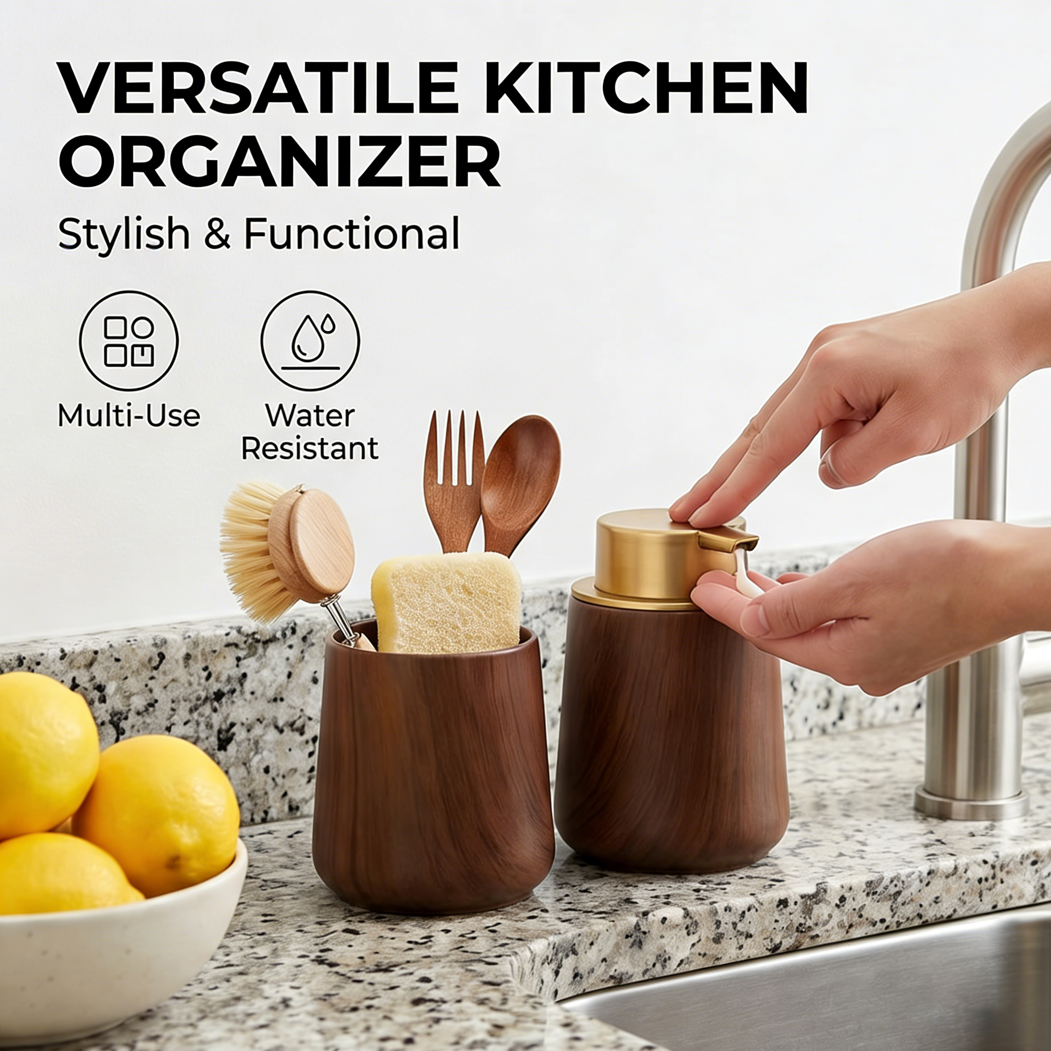 Elegant Hand Soap Dispenser an - Home Essentials Bathroom Organizer recension och pris