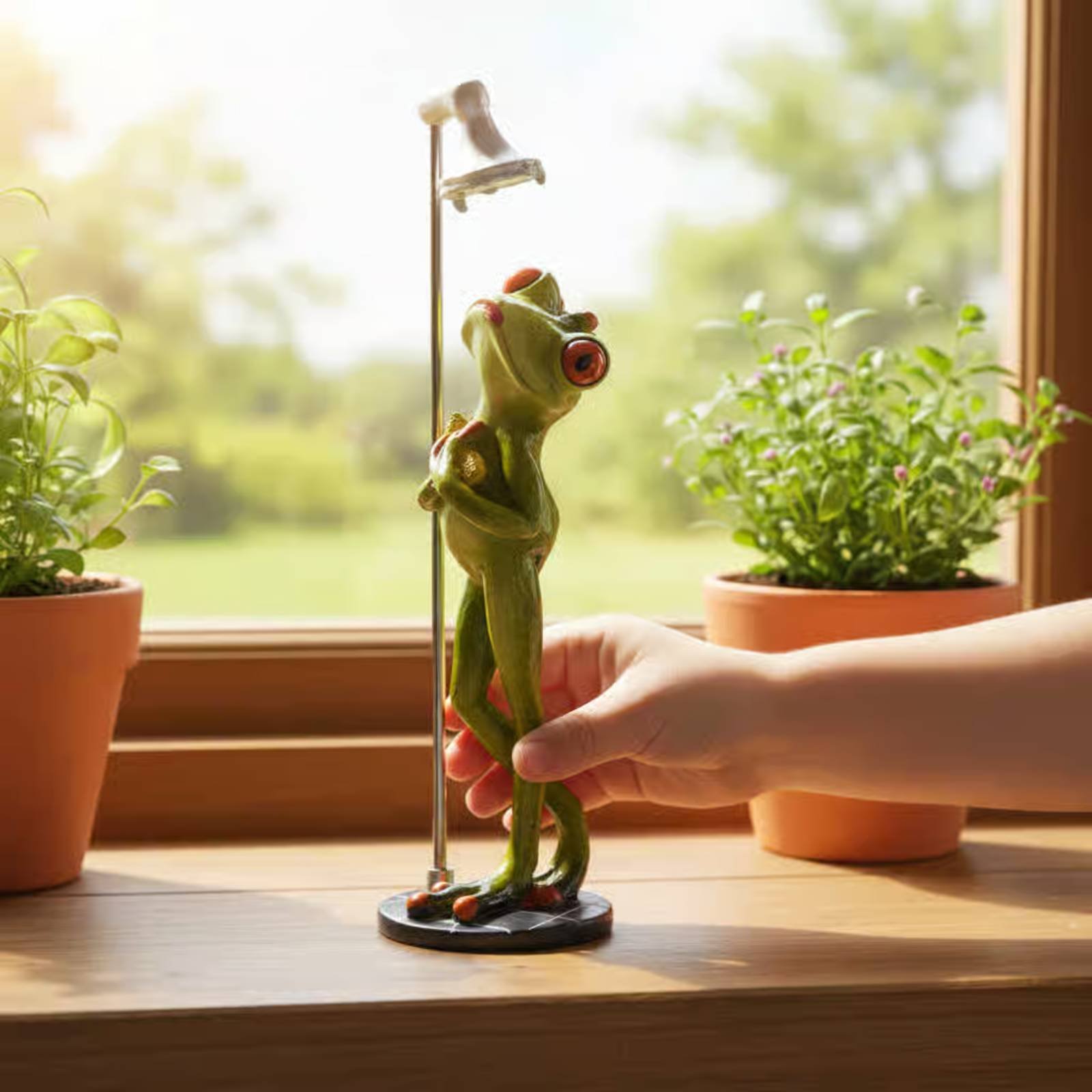 Showering Frog Figurine Novelt - Home Bathroom Decor recension och pris