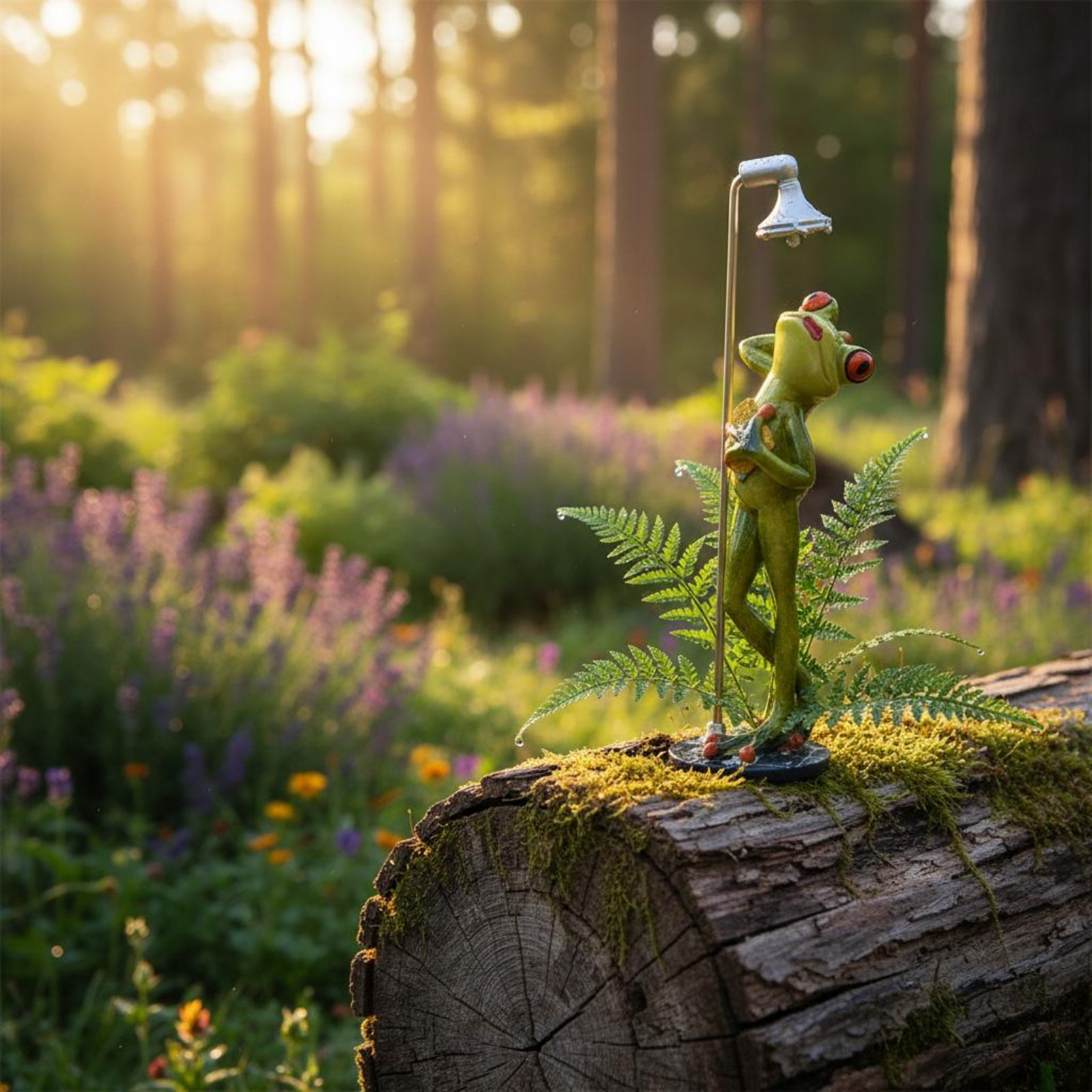Showering Frog Figurine Novelt - Home Bathroom Decor recension och pris