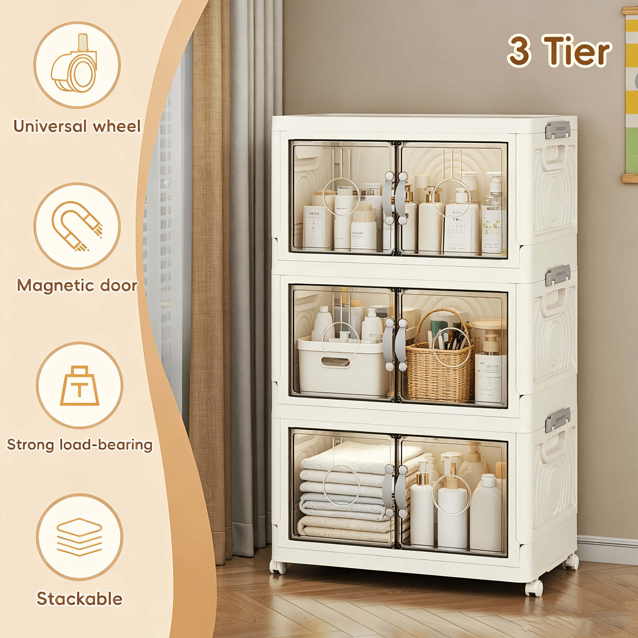48QT Foldable Storage Cabinet, - Home Bathroom Organizer recension och pris