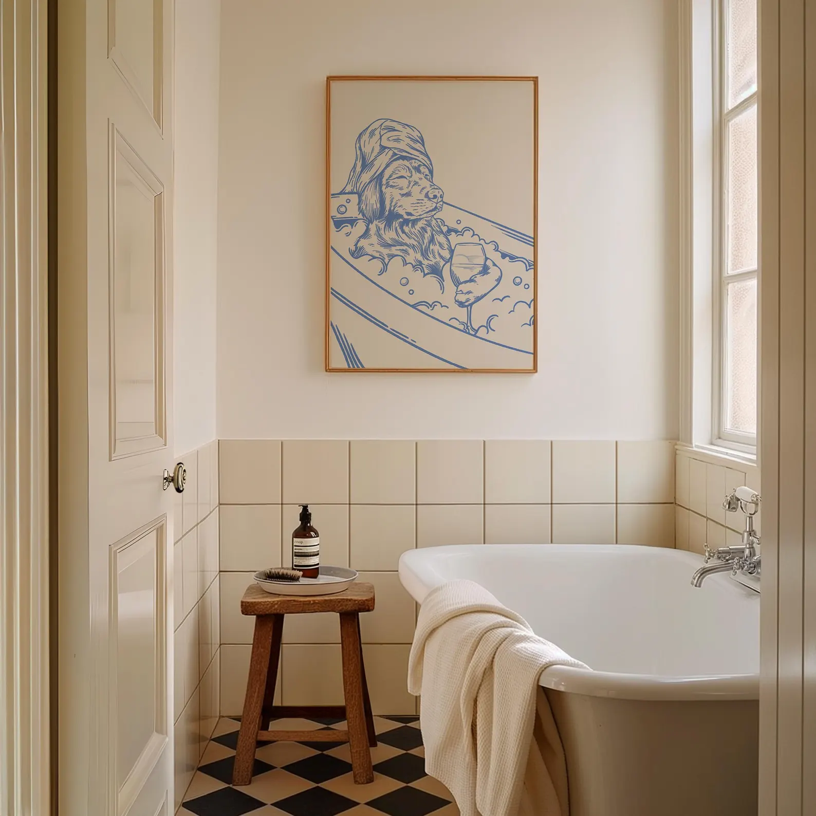 Dog with Wine Trendy Bathroom  - Home Bathroom Decor recension och pris
