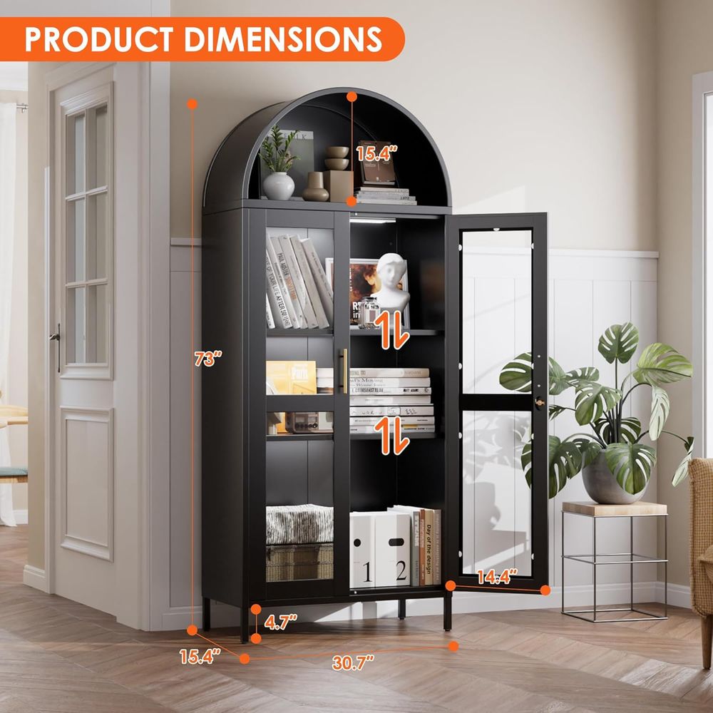 Arched Glass Display Cabinet w - Home & Bathroom Building Products Pte Ltd Reviews recension och pris