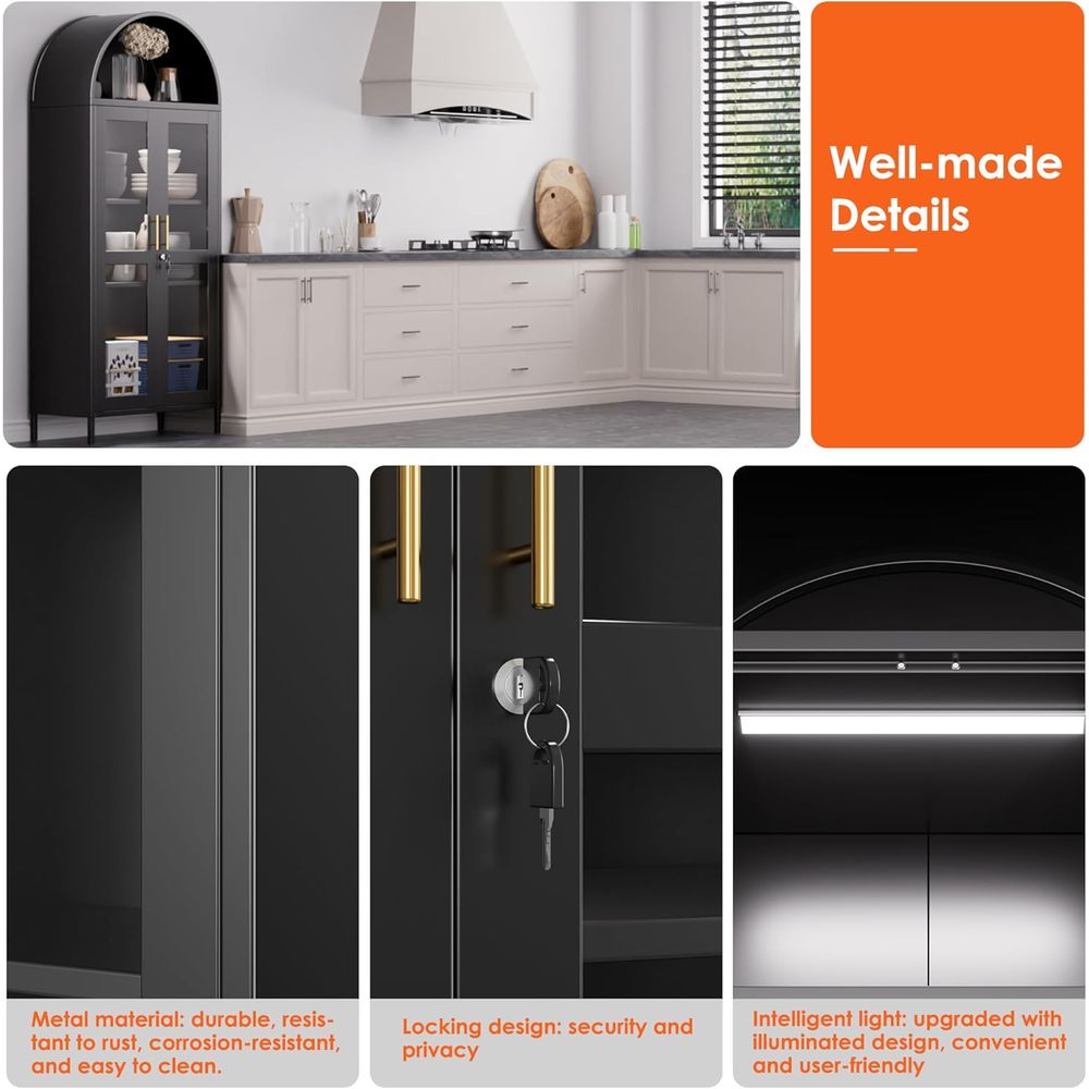 Arched Glass Display Cabinet w - Home & Bathroom Building Products Pte Ltd Reviews recension och pris