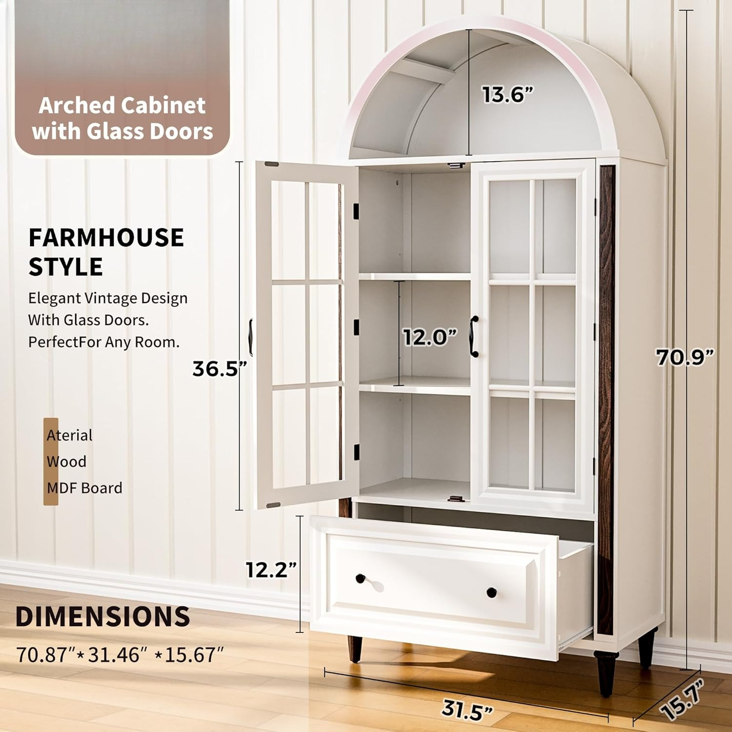 71” Handcrafted Arched Bookcas - Home & Bathroom Building Products Pte Ltd Reviews recension och pris