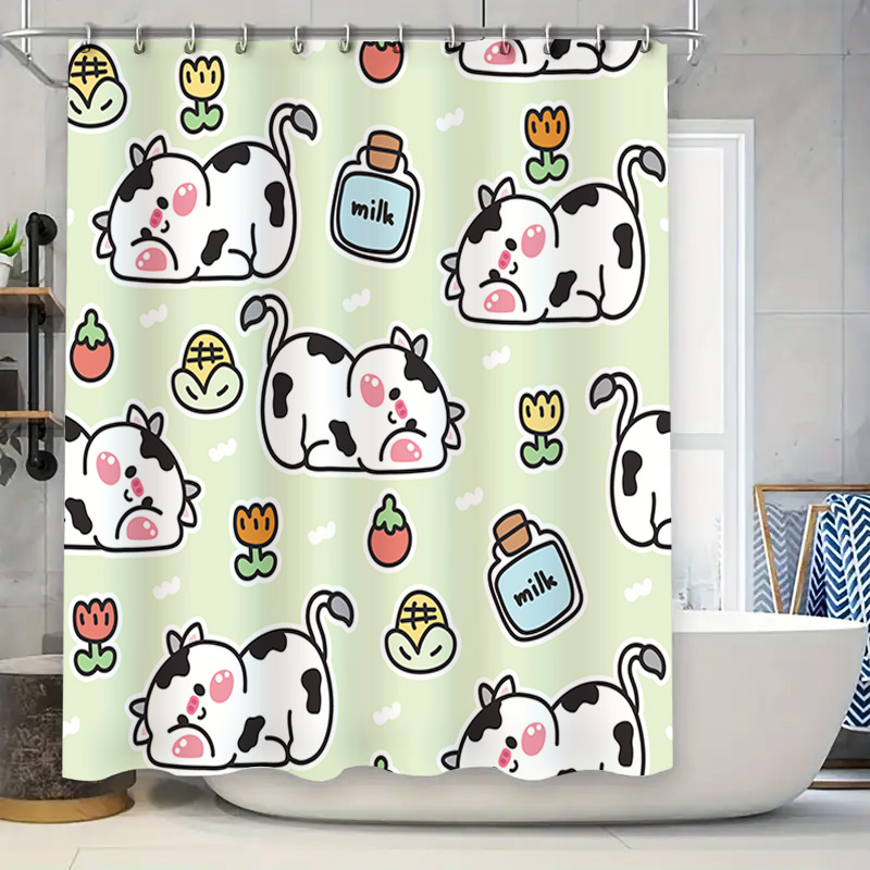 Adorable Cow Print Shower Curt - Adorable Home Bathroom Ideas recension och pris