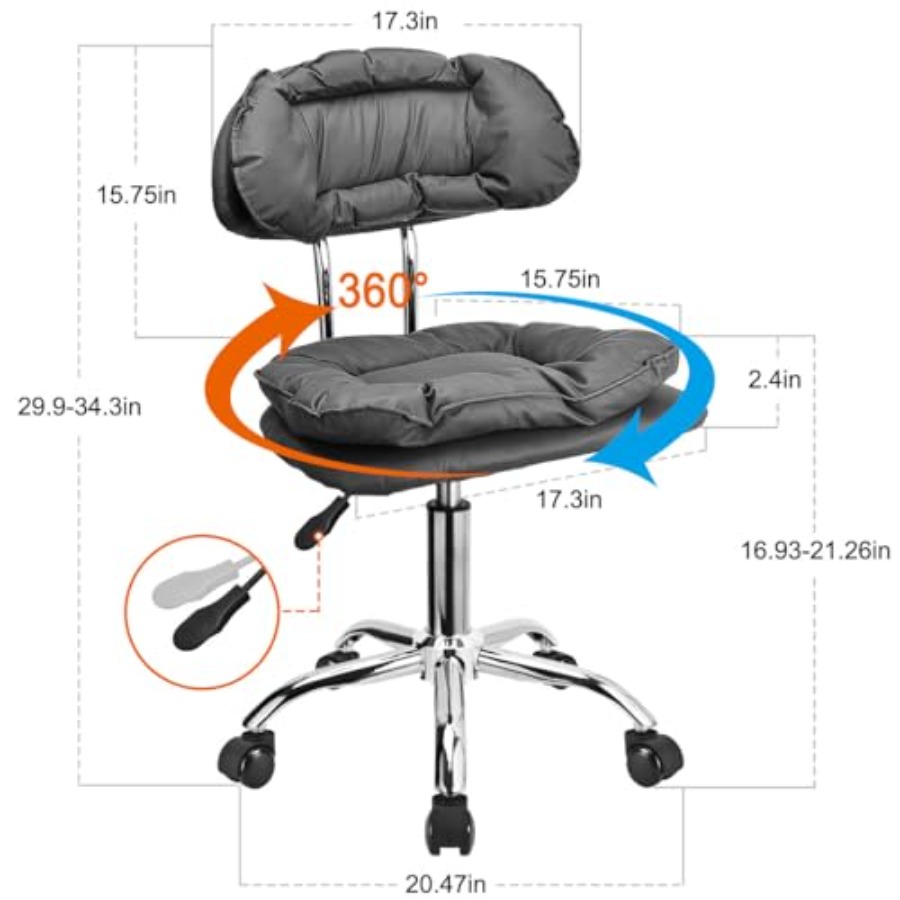 Rolling Stool Backrest Thick S - Home & Bathroom Building Products Pte Ltd Reviews recension och pris