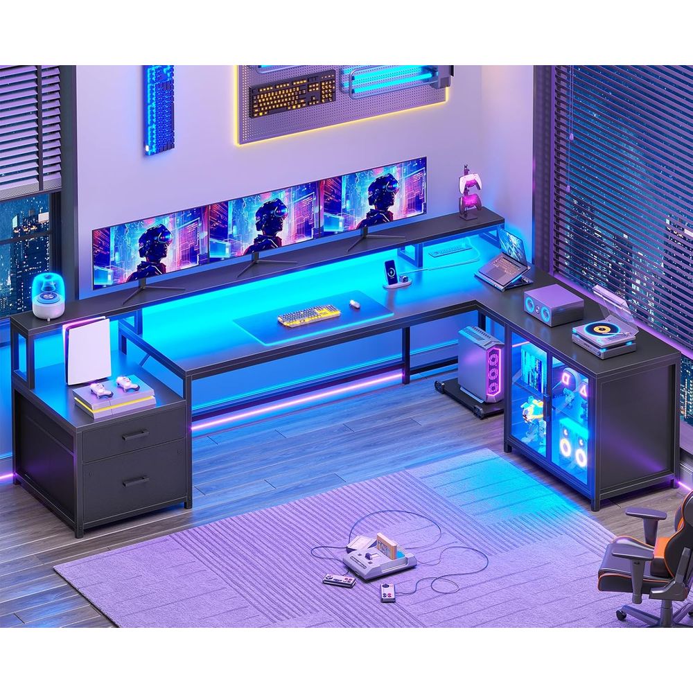 78.7 L-Shaped Gaming Desk with - Home & Bathroom Building Products Pte Ltd Reviews recension och pris