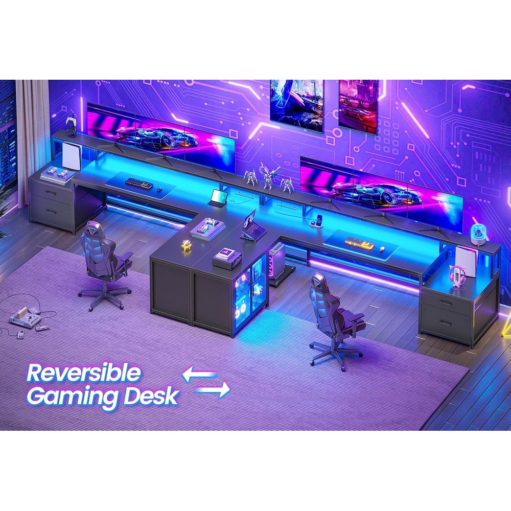 78.7 L-Shaped Gaming Desk with - Home & Bathroom Building Products Pte Ltd Reviews recension och pris