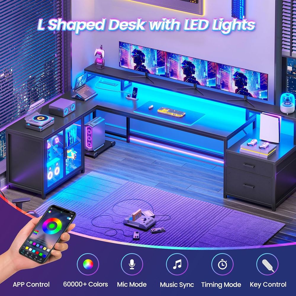 78.7 L-Shaped Gaming Desk with - Home & Bathroom Building Products Pte Ltd Reviews recension och pris