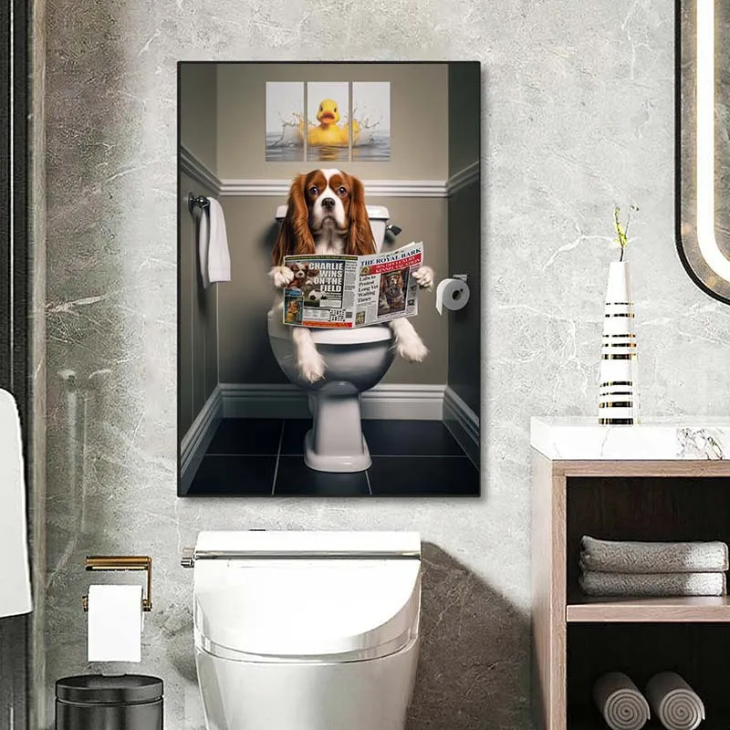 Funny Animal Wall Art Poster P - Home Bathroom Pic recension och pris