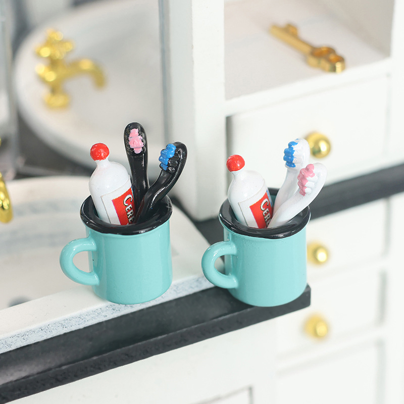 4pcs/set 1/12 Dollhouse Simula - Home Bathroom Supplies recension och pris