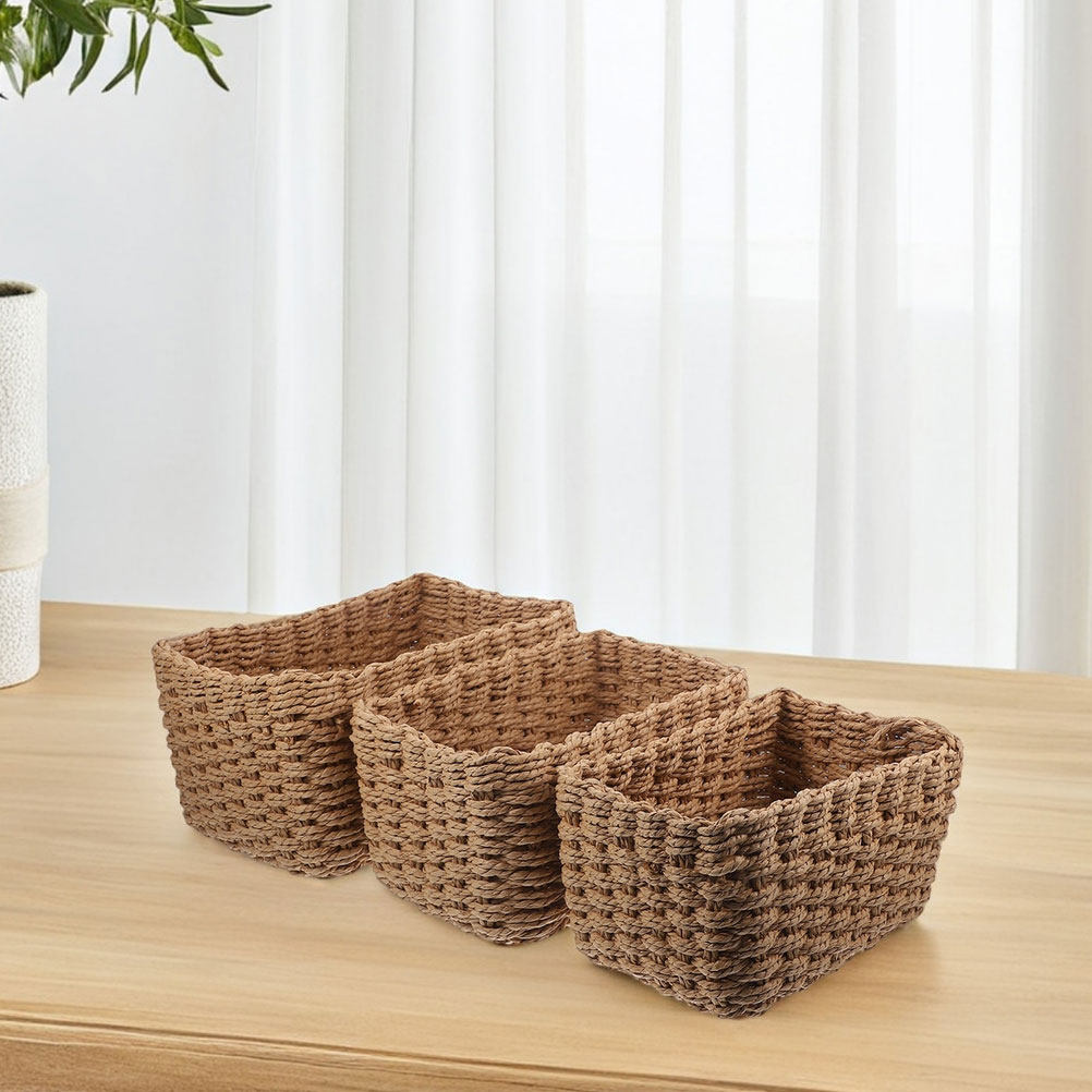 4Pcs Handwoven Storage Basket  - Home Bathroom Organizer recension och pris