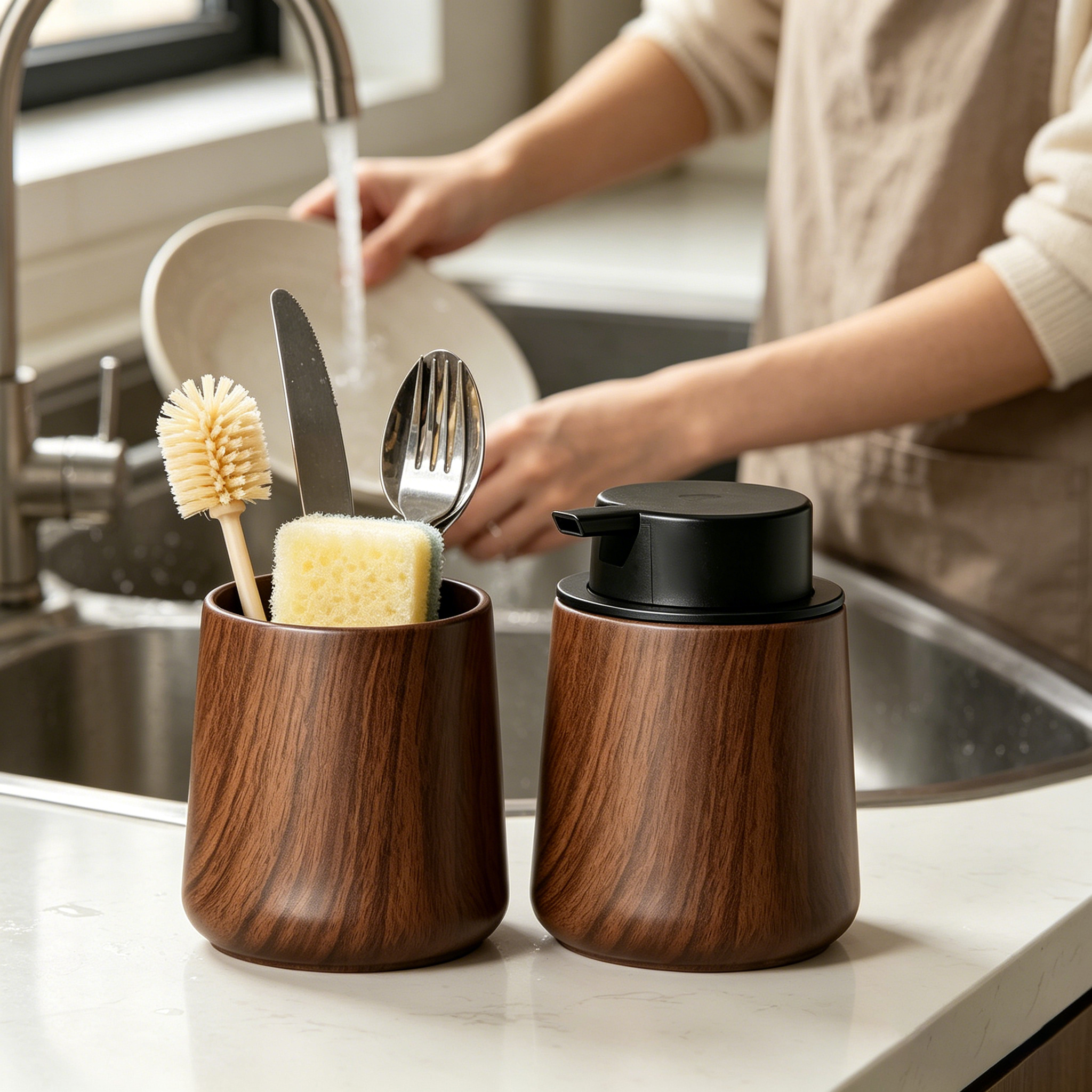 Elegant Hand Soap Dispenser an - Home Essentials Bathroom Organizer recension och pris